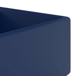 Berkfield Home Luxury Basin Overflow Square Matt Dark Blue 41x41 cm Ceramic - thumbnail 4