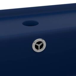 Berkfield Home Luxury Basin Overflow Square Matt Dark Blue 41x41 cm Ceramic - thumbnail 5