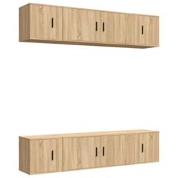 Berkfield Home 6 Piece TV Cabinet Set Sonoma Oak Engineered Wood in Brown - thumbnail 2