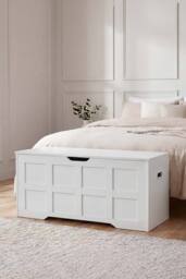 Home Discount Vida Designs Storage Ottoman Spacious Storage Space-saving Design in White