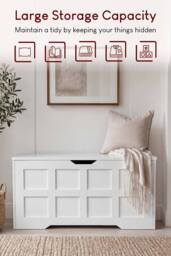 Home Discount Vida Designs Storage Ottoman Spacious Storage Space-saving Design in White - thumbnail 2