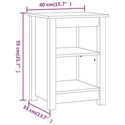 Berkfield Home Bedside Cabinet Honey Brown 40x35x55 cm Solid Wood Pine - Size: 40 x 35 x 55 cm - thumbnail 6
