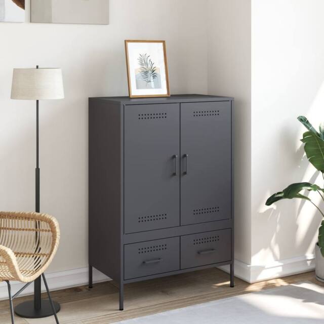 Berkfield Home Highboard Anthracite 68x39x101.5 cm Steel in Charcoal - image 1