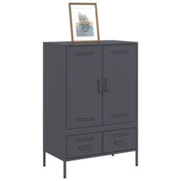 Berkfield Home Highboard Anthracite 68x39x101.5 cm Steel in Charcoal - thumbnail 4