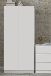 FWStyle Stora White 2 Door Double Wardrobe Push To Open Soft Close (H) 180 (W) 80 (D) 50cm - thumbnail 3