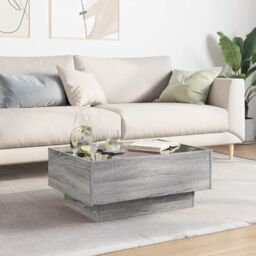 Berkfield Home Coffee Table with LED Grey Sonoma 70x50x30 cm Engineered Wood - Size: 70 x 50 x 30 cm - thumbnail 4