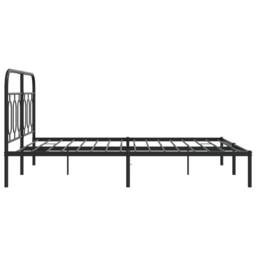 Berkfield Home Metal Bed Frame without Mattress with Headboard Black 150x200cm - Size: 150x200 cm - thumbnail 5