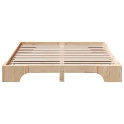 Berkfield Home Bed Frame Natural Pine Wood 160 x 200 cm Durable Bed Frame in Beige - thumbnail 6