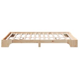 Berkfield Home Bed Frame Natural Pine Wood 160 x 200 cm Durable Bed Frame in Beige - thumbnail 7