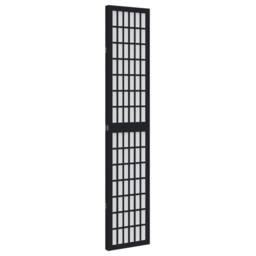 Berkfield Home Room Divider 3 Panels Black Solid Wood Paulownia - thumbnail 5