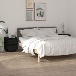 Berkfield Home Bedside Cabinets 2 pcs Black 40x35x50 cm Solid Wood Pine - Size: 40 x 35 x 50 cm