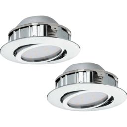 Loops 2 PACK Wall / Ceiling Flush Downlight Chrome Round Recess Spotlight 6W LED