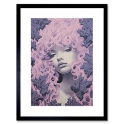 "Artery8 Wall Art Print Tree Nymph Lavender Purple Pink Woodland Forest Spirit Conceptual Artwork Framed 9X7 Inch in Black - Size: W7"" x H9""" - thumbnail 1