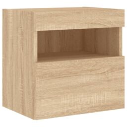 Berkfield Home TV Wall Cabinet with LED Lights Sonoma Oak 40x30x40 cm in Brown - Size: 40 x 30 x 40 cm - thumbnail 3