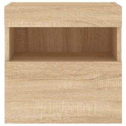 Berkfield Home TV Wall Cabinet with LED Lights Sonoma Oak 40x30x40 cm in Brown - Size: 40 x 30 x 40 cm - thumbnail 9
