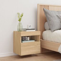 Berkfield Home TV Wall Cabinet with LED Lights Sonoma Oak 40x30x40 cm in Brown - Size: 40 x 30 x 40 cm - thumbnail 5