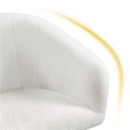 KORVIXA Modern Boucle Barrel Chair Accent Armchair in White - Size: 100 cm x 100 cm - thumbnail 5