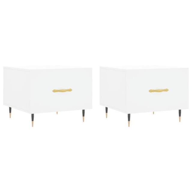 Berkfield Home Coffee Tables 2 pcs White 50x50x40 cm Engineered Wood - Size: 50 x 50 x 40 cm - image 1