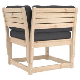 Berkfield Home Garden Sofa Corner with Cushions 73x73x78 cm Solid Wood Pine in Natural - Size: 73 x 73 x 78 cm - thumbnail 7