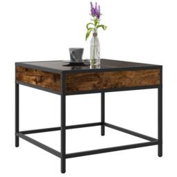 Berkfield Home Coffee Table with Infinity LED Smoked Oak 50x50x41 cm in Brown - Size: 50 x 50 x 41 cm - thumbnail 5