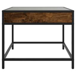 Berkfield Home Coffee Table with Infinity LED Smoked Oak 50x50x41 cm in Brown - Size: 50 x 50 x 41 cm - thumbnail 6