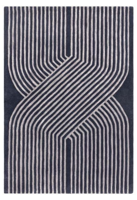 The Rug Shop UK Blue Handmade Modern Easy to clean Striped Area Rug - Size: 200 cm x 300 cm - image 1