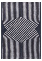The Rug Shop UK Blue Handmade Modern Easy to clean Striped Area Rug - Size: 200 cm x 300 cm