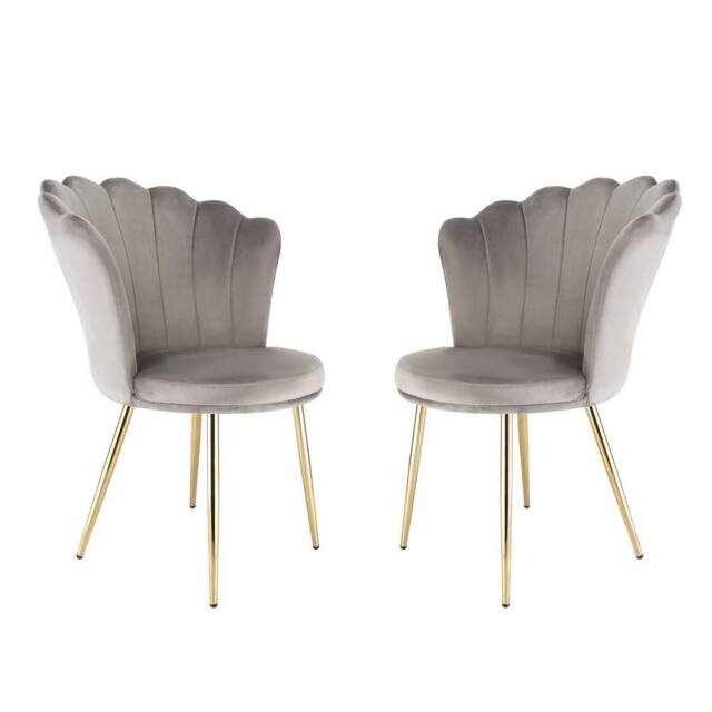Home Garden Direct Mini Flora - Occasional Chair in Velvet - Grey - image 1