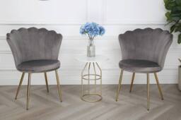 Home Garden Direct Mini Flora - Occasional Chair in Velvet - Grey - thumbnail 2