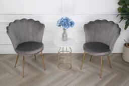 Home Garden Direct Mini Flora - Occasional Chair in Velvet - Grey - thumbnail 3