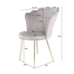 Home Garden Direct Mini Flora - Occasional Chair in Velvet - Grey - thumbnail 4