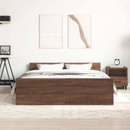 Berkfield Home Bed Frame with Headboard & Footboard Brown Oak 120x190 cm Small… - Size: Small Double - thumbnail 4