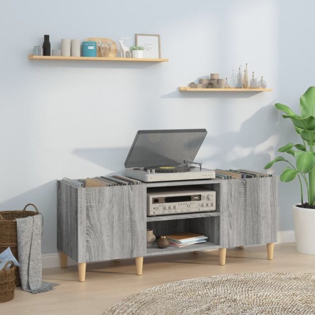 Berkfield Home Record Cabinet Grey Sonoma 121x38x48 cm Engineered Wood - Size: 121 x 38 x 48 cm - image 1