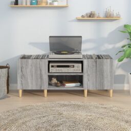 Berkfield Home Record Cabinet Grey Sonoma 121x38x48 cm Engineered Wood - Size: 121 x 38 x 48 cm - thumbnail 3