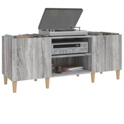 Berkfield Home Record Cabinet Grey Sonoma 121x38x48 cm Engineered Wood - Size: 121 x 38 x 48 cm - thumbnail 4