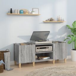 Berkfield Home Record Cabinet Grey Sonoma 121x38x48 cm Engineered Wood - Size: 121 x 38 x 48 cm - thumbnail 1