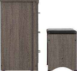 Seconique Lisbon 2 Piece Dressing Table Set in Black - thumbnail 8