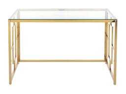 Vente-unique Desk In Toughened Glass & Steel - Gold & Clear - CLOTILDE - thumbnail 6