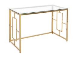 Vente-unique Desk In Toughened Glass & Steel - Gold & Clear - CLOTILDE - thumbnail 5