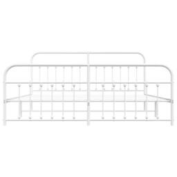 Berkfield Home Metal Bed Frame with Headboard & Footboard White 200x200 cm - thumbnail 6