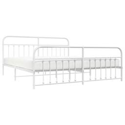Berkfield Home Metal Bed Frame with Headboard & Footboard White 200x200 cm - thumbnail 5