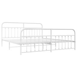 Berkfield Home Metal Bed Frame with Headboard & Footboard White 200x200 cm - thumbnail 3