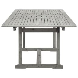 Berkfield Home Garden Dining Table (160-240)x100x75 cm Solid Acacia Wood in Grey - thumbnail 6