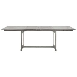 Berkfield Home Garden Dining Table (160-240)x100x75 cm Solid Acacia Wood in Grey - thumbnail 5