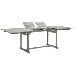 Berkfield Home Garden Dining Table (160-240)x100x75 cm Solid Acacia Wood in Grey