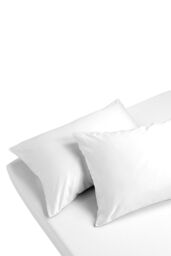 CHRISTY 400TC Luxury Cotton Sateen Plain Dye King Pillowcases Pair in White - thumbnail 2