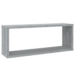 Berkfield Home Wall Cube Shelves 2 pcs Grey Sonoma 60x15x23 cm Engineered Wood - Size: 60 x 15 x 23 cm - thumbnail 3