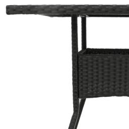 Berkfield Home Garden Table with Glass Top Black 80x80x75 cm Poly Rattan - Size: 80 x 80 x 75 cm - thumbnail 9