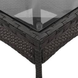 Berkfield Home Garden Table with Glass Top Black 80x80x75 cm Poly Rattan - Size: 80 x 80 x 75 cm - thumbnail 8