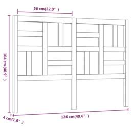 Berkfield Home Beautiful Bed Headboard 126x4x104 cm Solid Wood Pine in Light Tan - Size: 126 x 4 x 104 cm - thumbnail 6